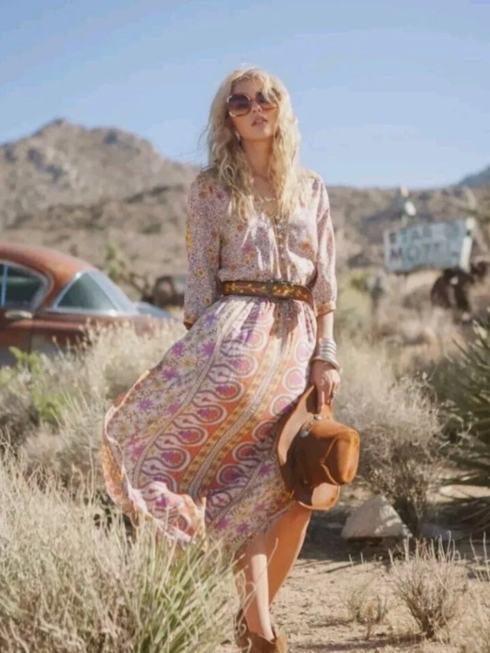 Rare Spell & The Gypsy Collective Boho Blossom Saffron Gown in size small.